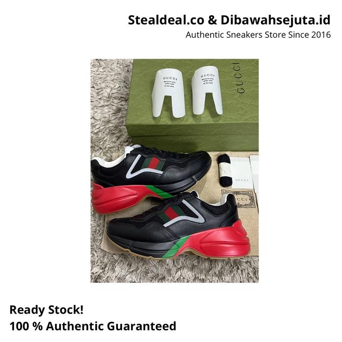GUCCI RHYTON LOGO BLACK SNEAKERS