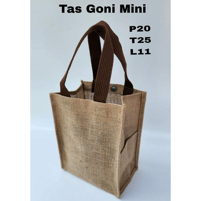TAS GONI MINI POLOS MAGNET Tas Wanita Burlap NATURAL BAG