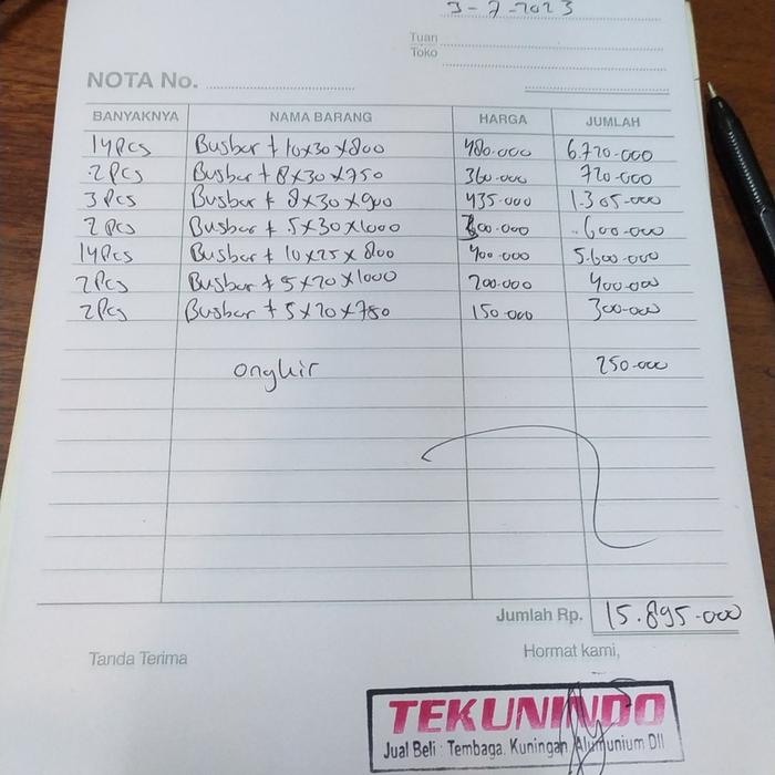 Busbar Tembaga Order