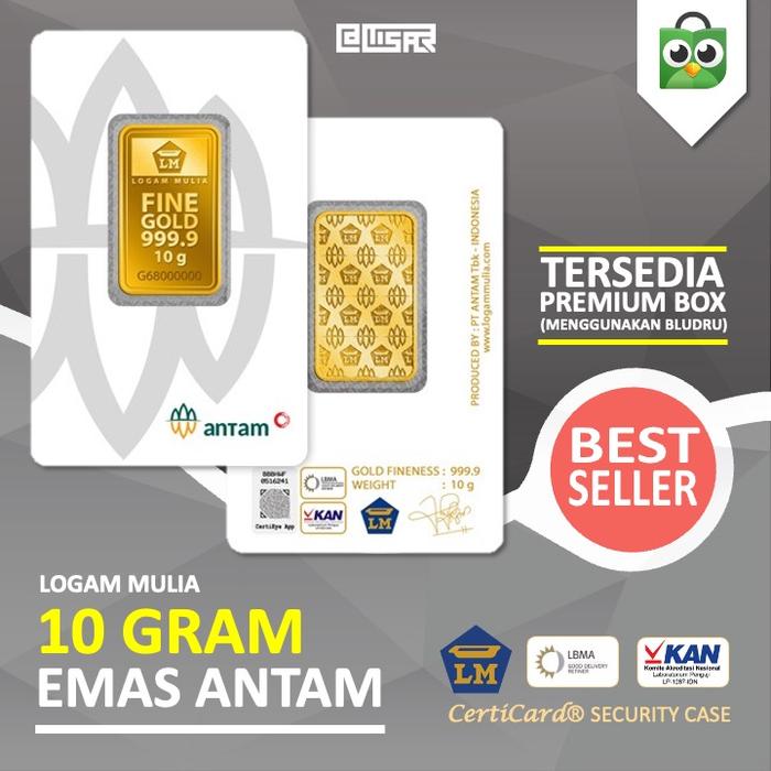 LM Logam Mulia Emas Antam 10 gram gr Asli Original Kado Gift Hadiah