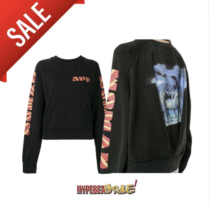 SWEATER OFF WHITE RAYS PLEAT CREWNECK SS17 BLACK ORIGINAL AUTHENTIC