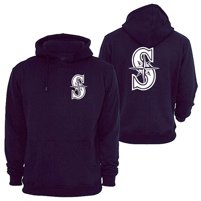 SEATTLE MARINERS MLB AUTHENTIC COTTON PULLOVER FLEECE HOODIE ADULT