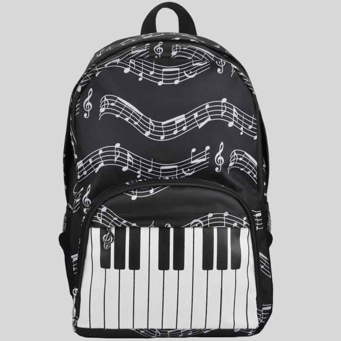Piano Music Backpack - Black Tas Ransel Musik Hitam Bag Unik