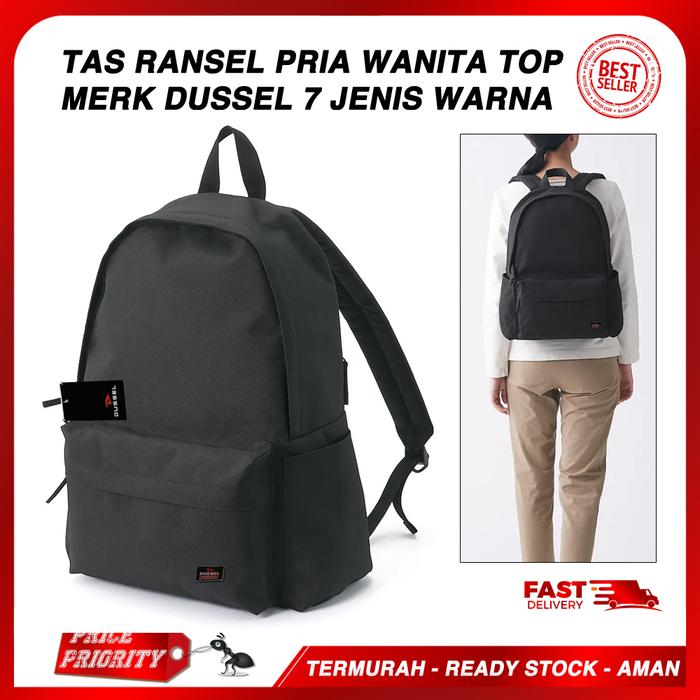 Tas Ransel Punggung Tas Laptop Kuliah Sekolah Wanita Pria Merk Dussel