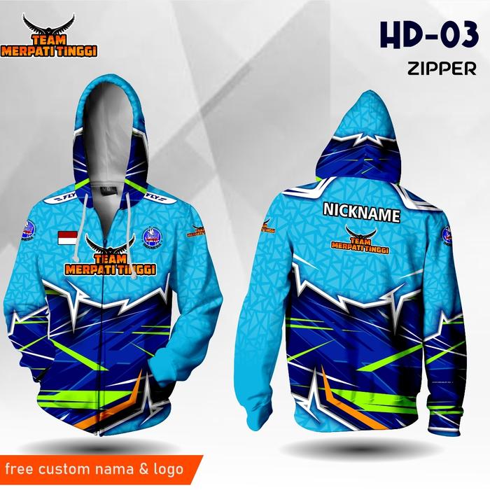 Jaket Jersey Hoodie Burung Merpati Baju Dara Balap Tinggi Kolong Biru