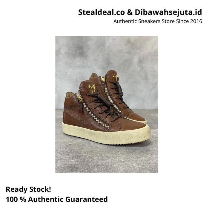 GIUSEPPE ZANOTTI LEATHER LACE UP SNEAKERS