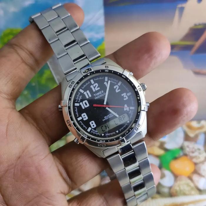 JAM TANGAN VINTAGE TIMEX INDIGLO DIGITAL ANALOG