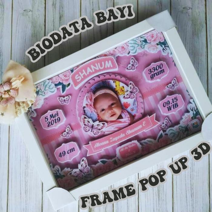 Biodata Anak Frame 3D Pop up / Baby  3d