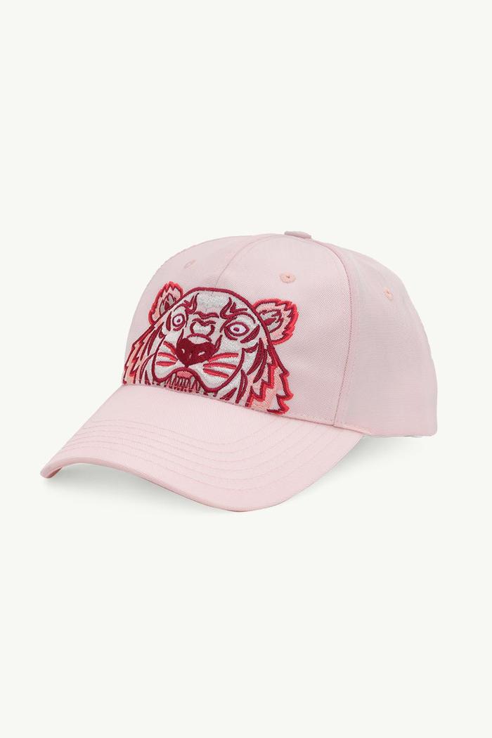 KENZO Men Tiger Kampus Baseball Canvas Cap in Pink/Red/White