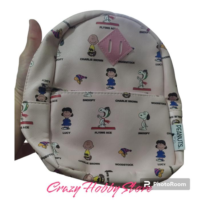 Tas Ransel Wanita/ Anak - Remaja Snoopy Pink
