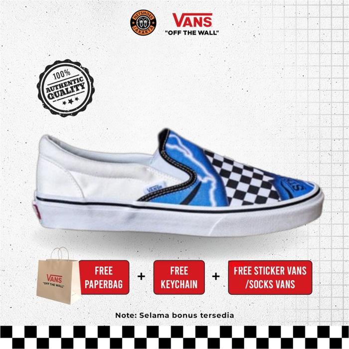 Vans Slip On Custome X Stranger Things Checkerboard Sepatu Pria Wanita