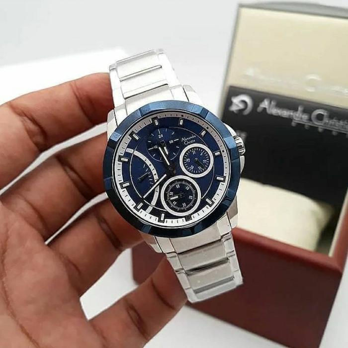 ALEXANDRE CHRISTIE AC2503 AC 2503 JAM WANITA ORIGINAL. SILVER BLUE