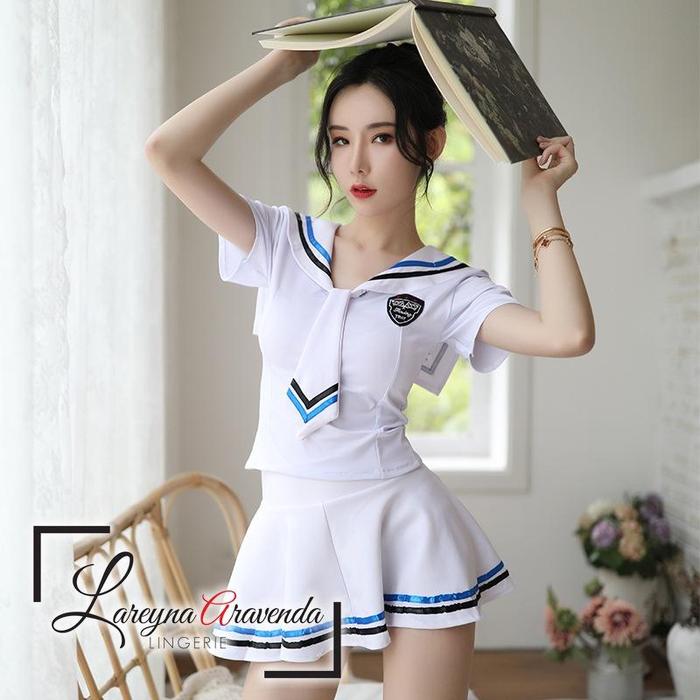 Lingerie Sexy Hot + G String Cosplay Setelan Pramugari