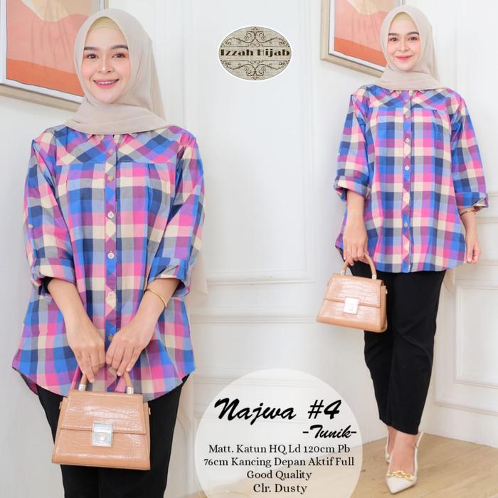 BLOUSE WANITA NAJWA TUNIK LD 120 BAHAN KATUN BY IZZAH