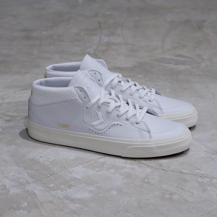 DISKON GEDE CONVERSE L LOPEZ PRO MONO WHITE MID LEATHER ORIGINAL RESMI