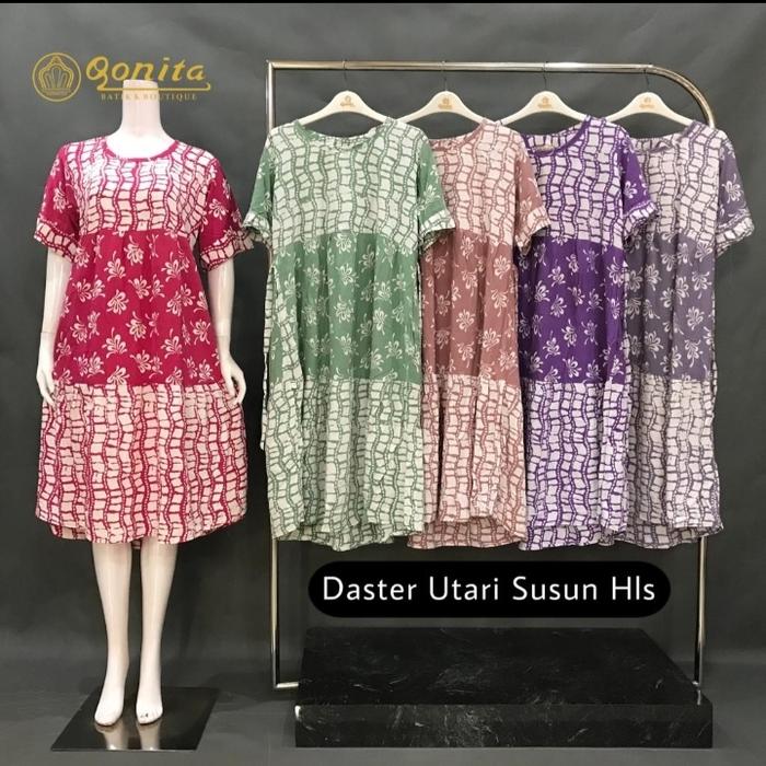 Qonita Daster Susun Utari Qonita Rayon Katun ld 110pb 115 Daster Utari Susun Hls