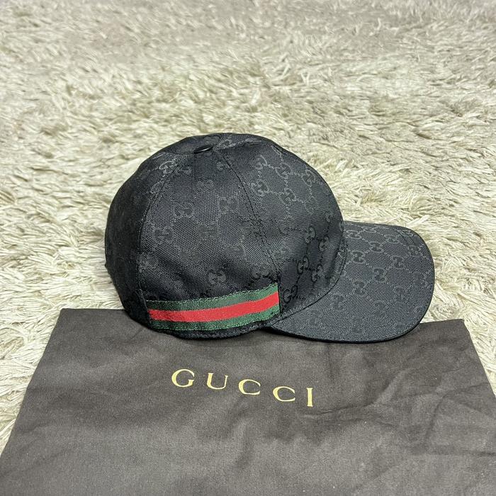 GUCCI GG SUPREME BASEBALL CAP BLACK ORIGINAL AUTHENTIC CAP 100%