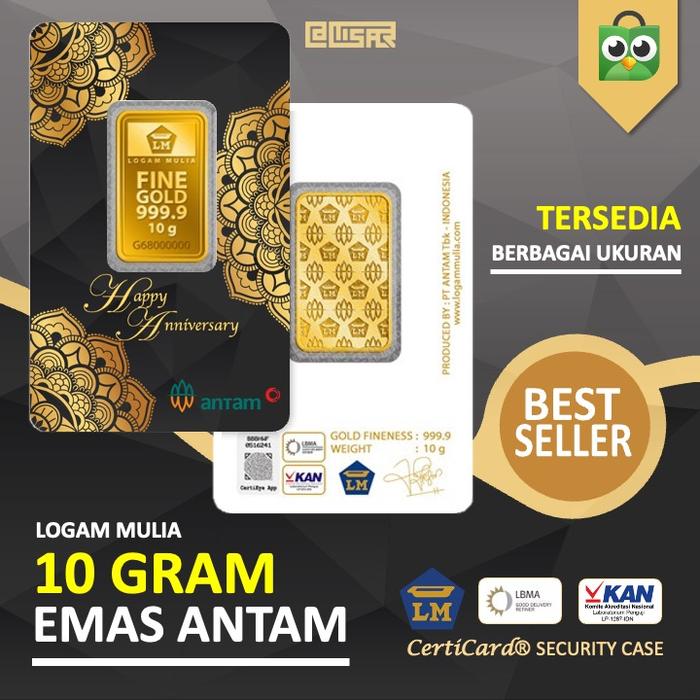 LM Logam Mulia Emas Antam 10 gram gr Kado Gift Anniversary Pasangan