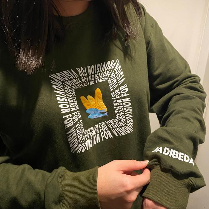 jadibeda - 5Roti 2Ikan - Crewneck Sweater Baby Terry Kata Pria Wanita