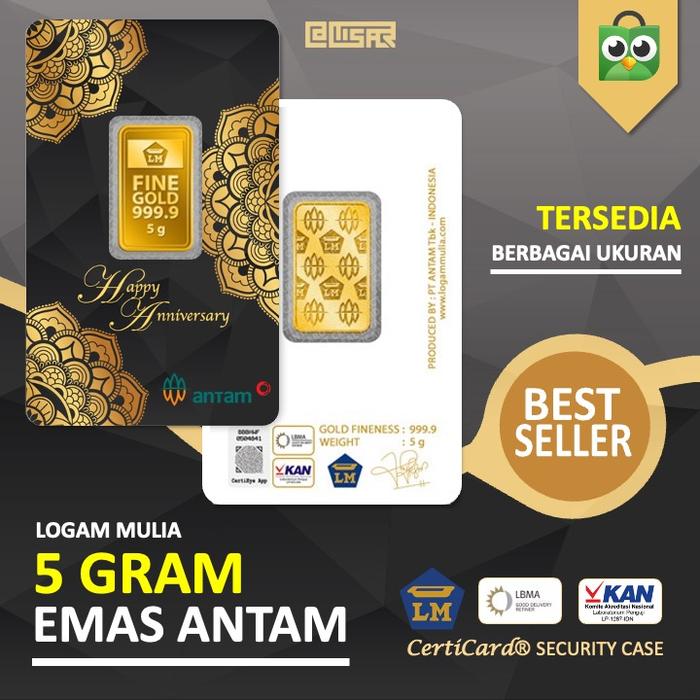 LM Logam Mulia Emas Antam 5 gram gr Kado Gift Anniversary Pasangan