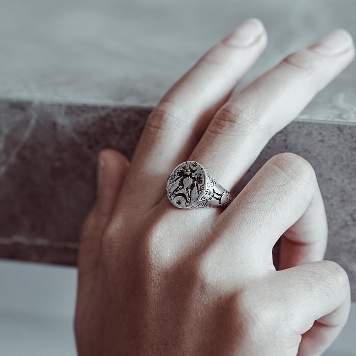 Gemini Ring Silver 925 Man