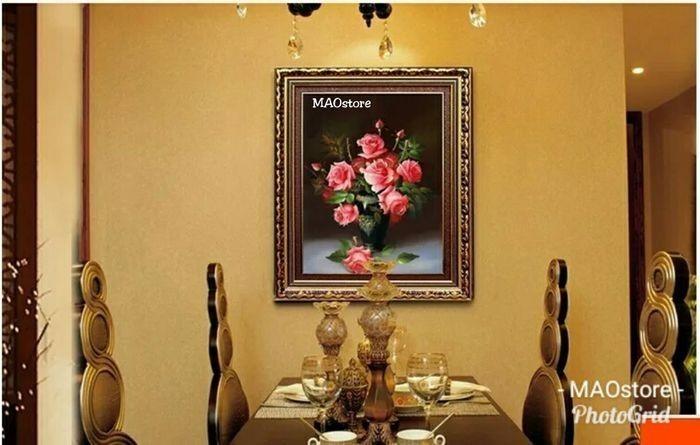 MAOSTORE DIY DIAMOND PAINTING ros BUNGA PINK ROSE FLOWERS BUCKET DPB15