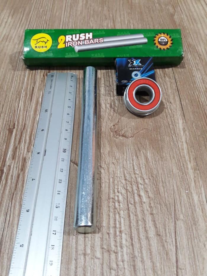Paket As Roda + Lahar Bearing Roda Gerobak Sorong As Lahar Gerobak