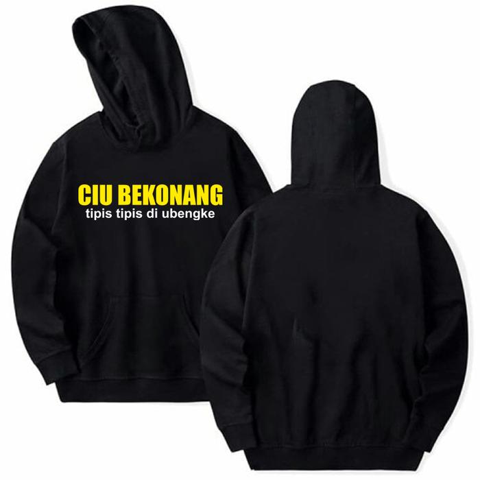 Hoodie Zipper Jaket Ciu Bekonang Text Logo Unisex