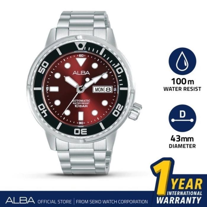 Alba AL4263X1 Automatic Pria 43mm Stainless Steel Red Dial