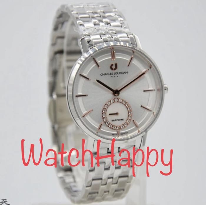CHARLES JOURDAN CJ1032-2312 CJ1032 CJ 1032 LADY SAPPHIRE GLASS SILVER