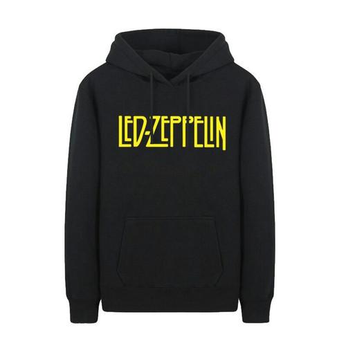 Hoodie Zipper Jaket Led Zeppelin Rock Band Legend Text Logo Unisex