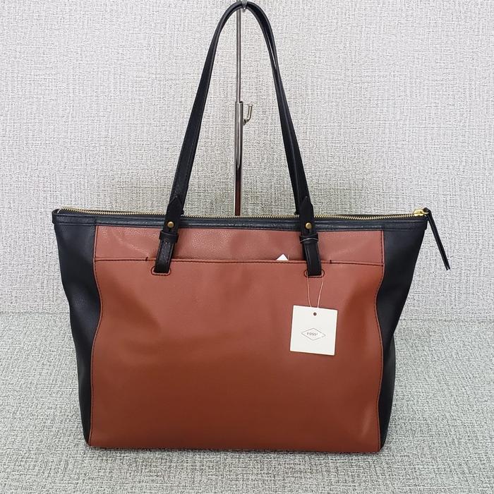 Rachel Tote Brown Black Leather