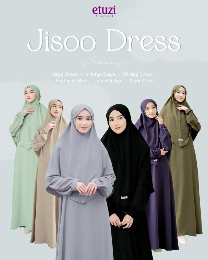 Gamis Set Khimar Syar'i Jisoo Dress by Etuzi Gamis Crinkle Airflow