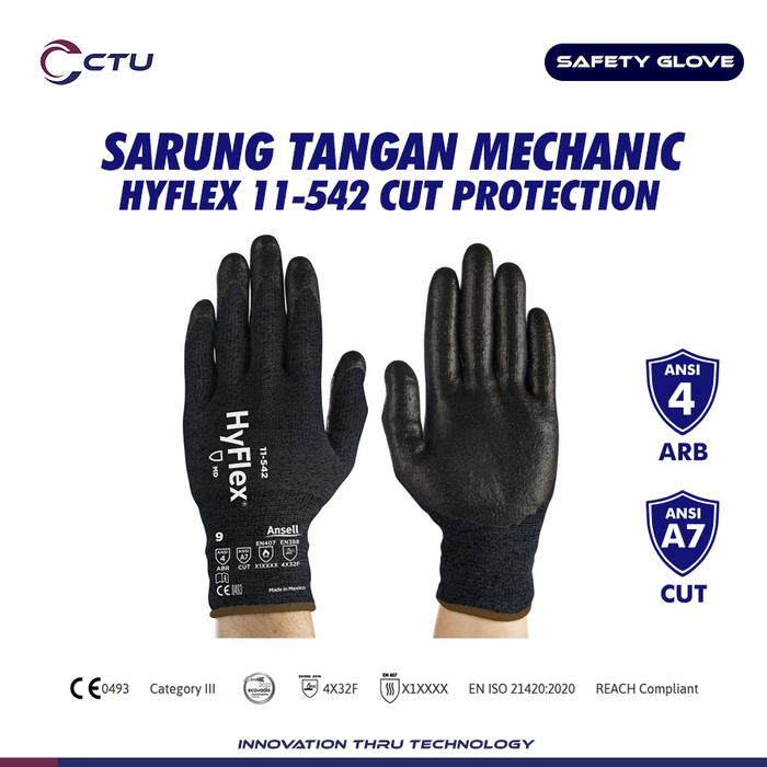 Sarung tangan Mechanic Hyflex 11-542 Cut Protection