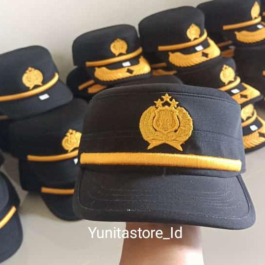 field cap pilkep pama polri komando terbaru full kain halus premium