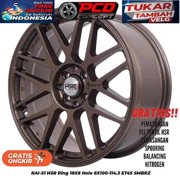 PELEK MOBIL R18 PCD 4X114 4X100 BRONZE UNTUK MOBIL AVANZA // CHEVROLET