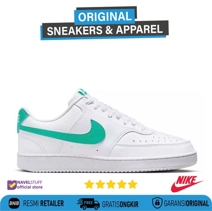 NIKE Court Vision Low Next Nature White/Clear Jade Original Resmi BNIB