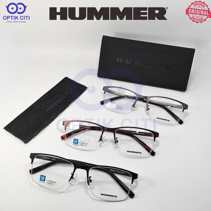 Kacamata Pria Half Frame Hummer HM 826T Titanium Ringan Original