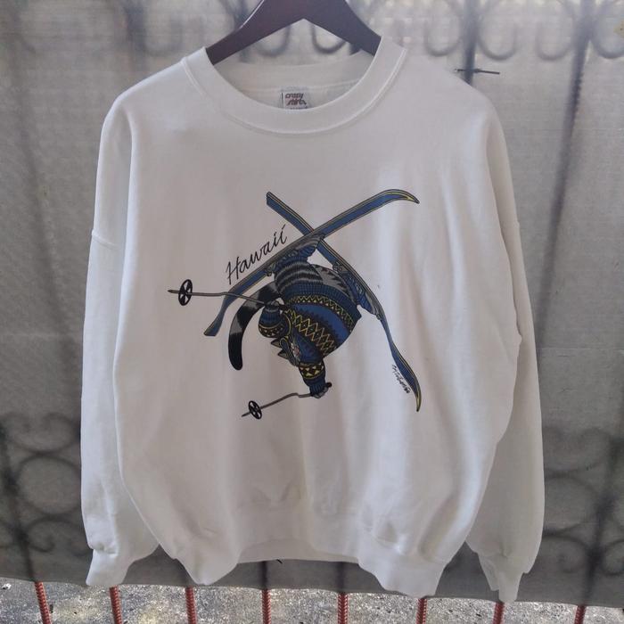 vintage crewneck crazy shirt hawaii kucing gemuk kaos vintage harley