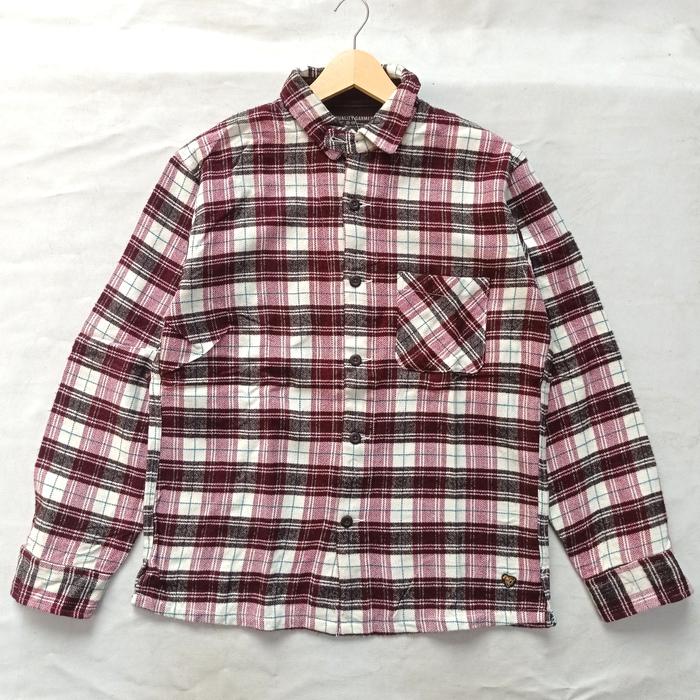 kemeja uniqlo japan kiminori morishita plaid heavy flannel outer shirt