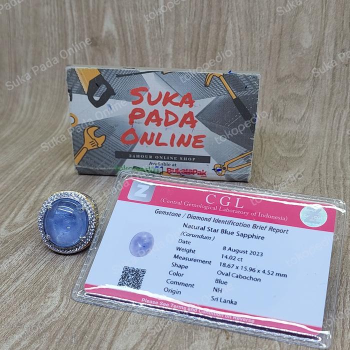Batu blue saphire ceylon srilanka cabochon safir star gonggo