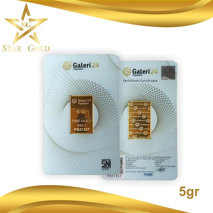 Logam Mulia Galeri 24 5gr (LM) 5 GRAM - Emas Galeri 24 - Galeri24xUBS