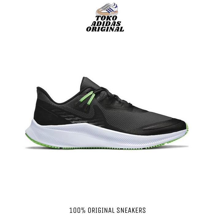 SEPATU SPORT PRIA NIKE QUEST 3 SHIELD BLACK GREEN ORIGINAL BNIB RESMI