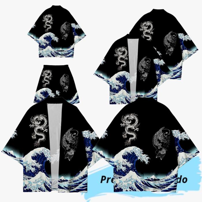 Kimono jepang pria wanita set setelan celana pendek m l xl xxl 2l 2xl