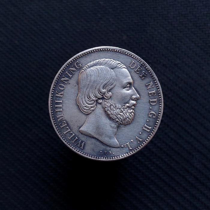 Uang Koin Perak 1 Gulden Willem III Belanda Tahun 1861