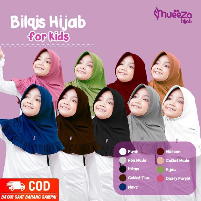 MUEEZA JILBAB INSTAN COUPLE IBU ANAK KERUDUNG PET HARIAN BAHAN JERSEY ADEM KHIMAR DAILY BILQIS SERIE
