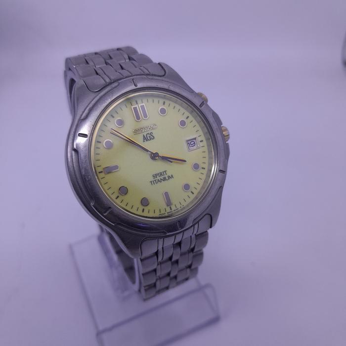 Jam tangan pria Seiko AGS spirit titanium 5m22 6b50 kinetic
