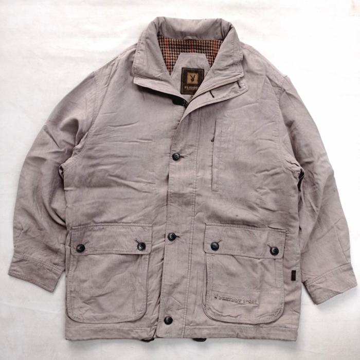 vintage 90s Playboy sport casual work chore jacket suede barbour apc