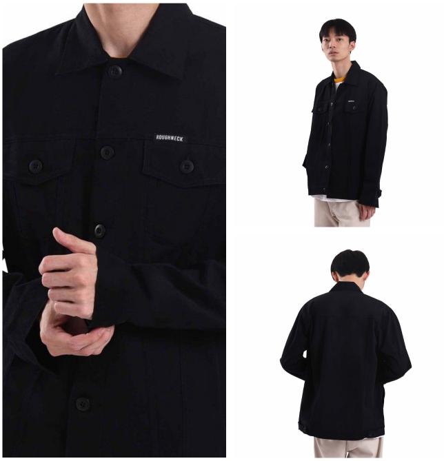 JAKET TRUCKER ROUGHNECK GEORGEOUS ORIGINAL SIZE XL BLACK