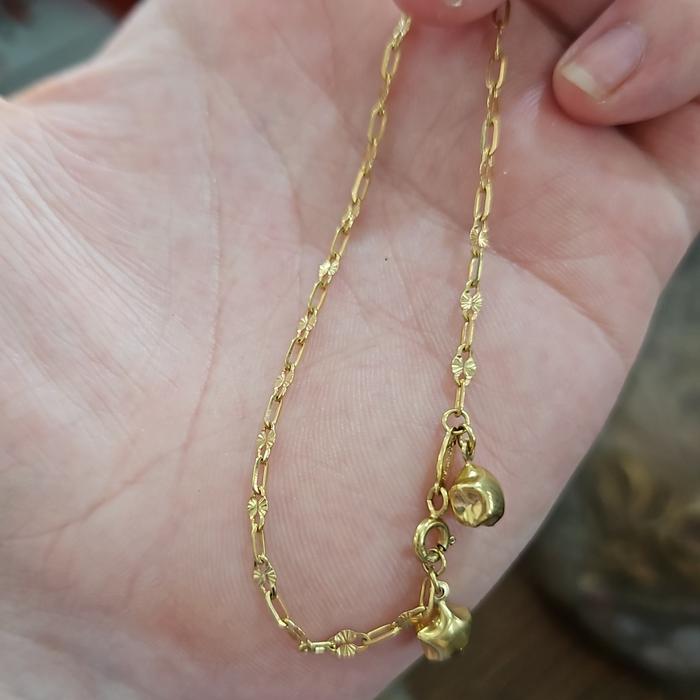 gelang rantai emas asli ubs bintang 17cm murah 700 70% mas tua 23 16k